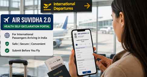 International passenger submitting AIR SUVIDHA 2.0 health declaration