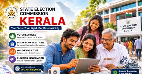 Citizens using State Election Commission Kerala online voter services and election portal