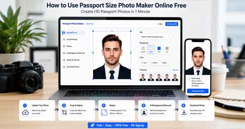 How to use passport size photo maker online free for creating professional passport photos