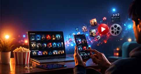 Watching movies legally on official streaming platforms.