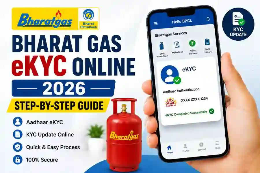 Bharat Gas eKYC online 2026 KYC update using Aadhaar