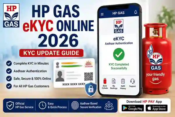 HP Gas eKYC Online 2026 KYC update using Aadhaar