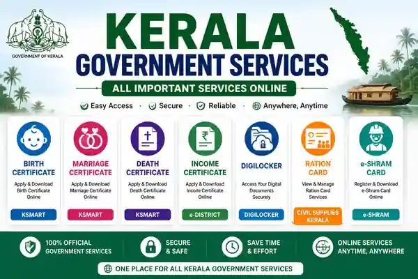 Kerala Government Documents Online 2026: Birth, Marriage, Income Certificate, DigiLocker, Ration Card & e-Shram Card