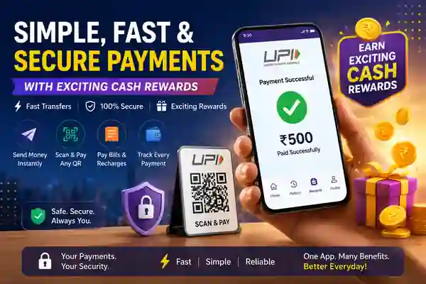 UPI payment app with fast secure payments and cash rewards