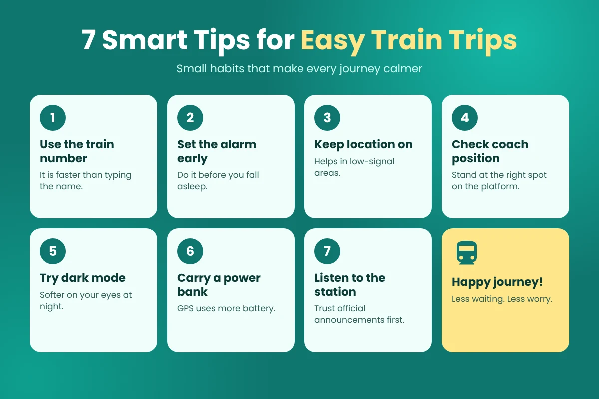 Seven train tracker tips for easy and calm train trips